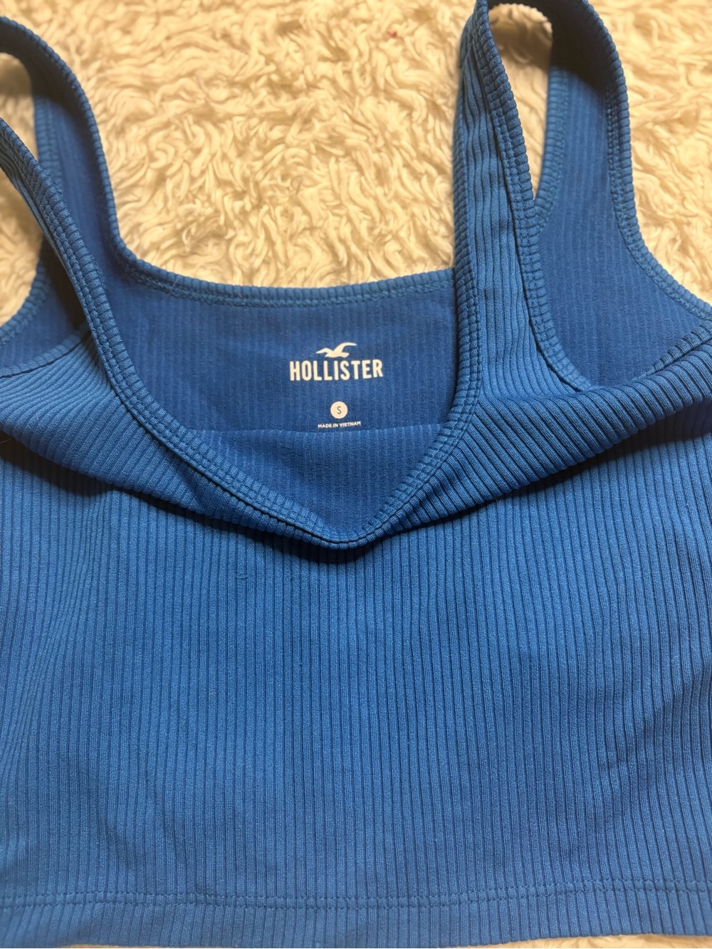 Hollister Ribbed Cobalt Blue Cropped Tank
